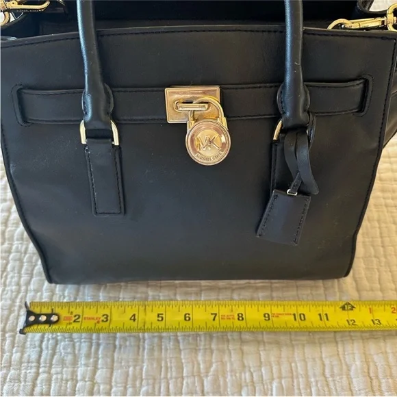 Michael Kors Hamilton Traveler Large Black Saffiano Leather Satchel 30F4GHXS3L - Picture 10 of 10